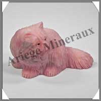 CHAT Persan - OPALE ROSE - 95x60x50 mm - 251 grammes - A001
