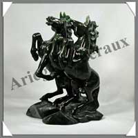CHEVAUX (Couple) - JADE NEPHRITE - 200 mm - 2200 grammes - A001