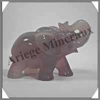 ELEPHANT - CALCEDOINE - 110x70x50 mm - 430 grammes - A002