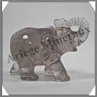 ELEPHANT - CRISTAL de ROCHE Fum - 85x65x35 mm - 195 grammes - A001