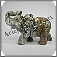 ELEPHANT - JASPE ORBICULAIRE - 110x70x48 mm - 295 grammes - A003