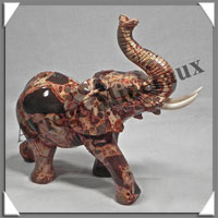 ELEPHANT - LEOPARDITE (Jaspe Lopard) - 150x140x50 mm - 615 grammes - A001
