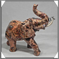 ELEPHANT - LEOPARDITE (Jaspe Lopard) - 160x145x65 mm - 875 grammes - A001