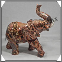 ELEPHANT - LEOPARDITE (Jaspe Lopard) - 155x150x70 mm - 990 grammes - A002