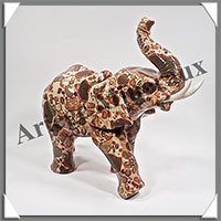 ELEPHANT - LEOPARDITE (Jaspe Lopard) - 160x150x65 mm - 890 grammes - A003