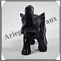 ELEPHANT - OBSIDIENNE NOIRE - 95x85x40 mm - 260 grammes - A001