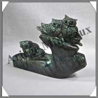 HIBOUX (Trio) - LABRADORITE - 140x100x35 mm - 500 grammes - A004