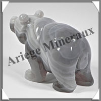 OURS - AGATE - 80x50x40 mm - 214 grammes - A001