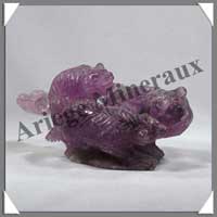 OURS (Trio) - AMETHYSTE - 160 mm - 760 grammes - A001