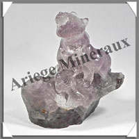 OURS (Couple) - AMETHYSTE - 110x100x75 mm - 624 grammes - A003