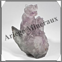 OURS (Couple) - AMETHYSTE - 110x100x75 mm - 624 grammes - A003