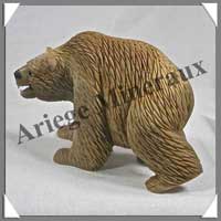OURS - ARAGONITE - 110x70x45 mm - 335 grammes - A001