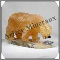OURS - CALCITE ORANGE - 175 mm - 2 800 grammes - A001