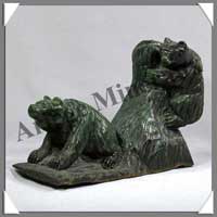 OURS (Couple) - JADE NEPHRITE - 200 mm - 2 350 grammes - A001