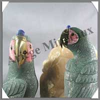 PERROQUETS (Couple) - AVENTURINE - 370 mm - 11 540 grammes - A001