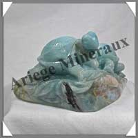 TORTUES (Couple) - AMAZONITE - 125x100x70 mm - 600 grammes - A001