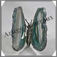 AGATE VERTE - Papillon (Taille 1) - 85x40 mm - 58 grammes - M010