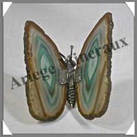 AGATE VERTE - Papillon (Taille 1) - 85x35 mm - 48 grammes - M011