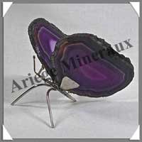 AGATE VIOLETTE - Papillon (Taille 1) - 70x45 mm - 43 grammes - M011