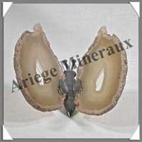 AGATE MARRON - Papillon (Taille 2) - 80x45 mm - 55 grammes - M001