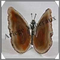 AGATE MARRON - Papillon (Taille 2) - 75x50 mm - 47 grammes - M010