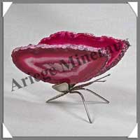 AGATE ROSE - Papillon (Taille 2) - 75x35 mm - 58 grammes - M010