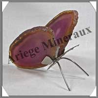 AGATE VIOLETTE - Papillon (Taille 2) - 75x40 mm - 52 grammes - M010