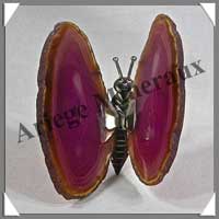 AGATE VIOLETTE - Papillon (Taille 2) - 75x40 mm - 52 grammes - M010