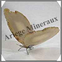 AGATE MARRON - Papillon (Taille 3) - 90x70 mm - 79 grammes - M001